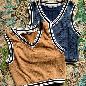 2 Jersey Preppy CropTop Tanks